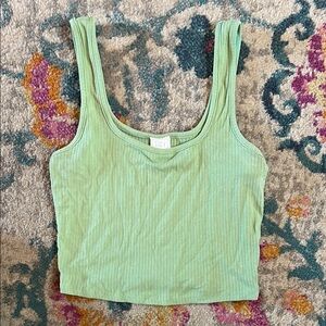Full Tilt Light Green Ribbed Tank Top
